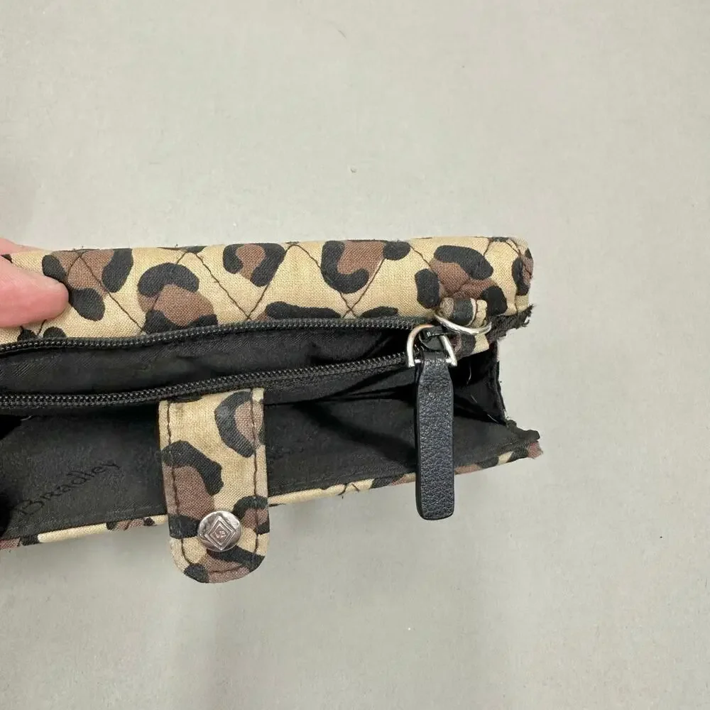 Vera Bradley leopard print quilted cotton RFID‎ trifold wallet snap closure - Picture 10 of 11